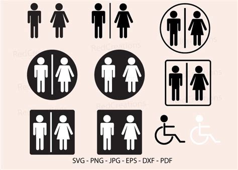 Toilet Svg Bathroom Restroom Sign Graphic By Redcreations · Creative