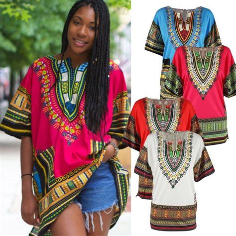 Dashikiafricanfashion African Clothing African Dashiki Shirt Casual Dresses For Women