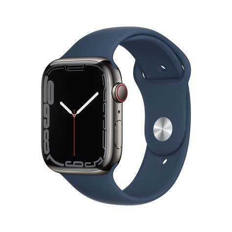 apple watch series 7 gps cellular 45mm graphite stainless steel case with abyss blue sport