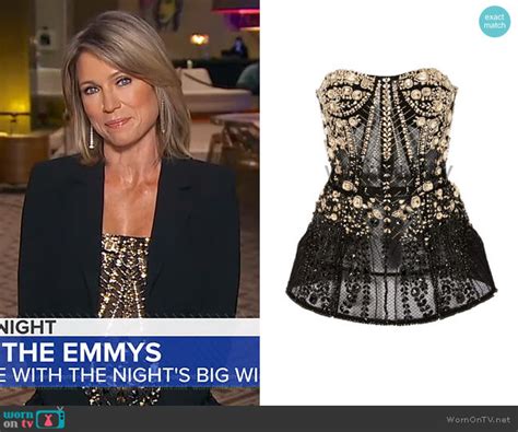 Wornontv Amy’s Black Embellished Bustier Top At The Emmys 2019 On Good Morning America Amy