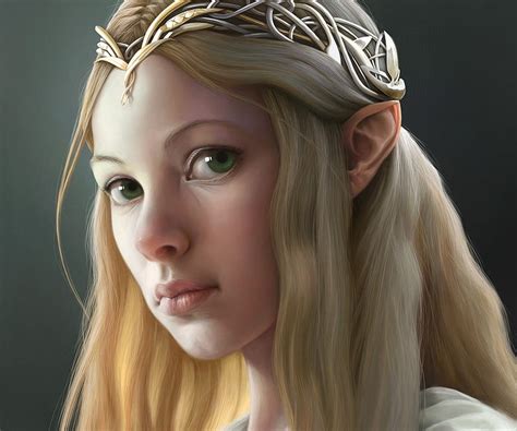 Galadriel Girl Luminos Elf Corrado Vanelli Queen Portrait Hobbit