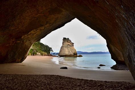 Cathedral Cove New Zealand Unique Beauty Stock Image Image Of Beach