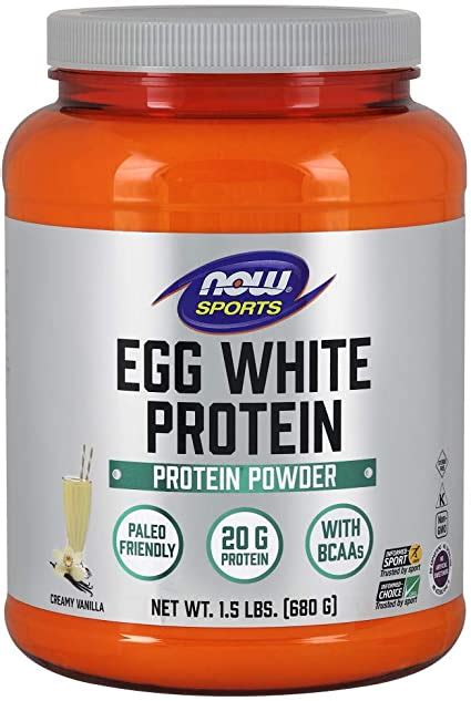 Now Sports Nutrition Egg White Protein Powder Creamy Vanilla 15