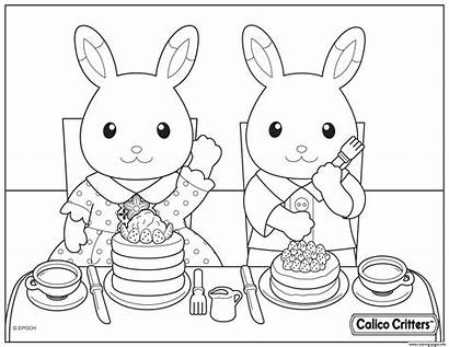 Coloring Critters Pancake Calico Pages Eating Delicious