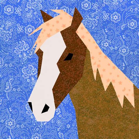 Horse Quilt Block Paper Pieced Quilt Pattern Pdf Pattern Instant