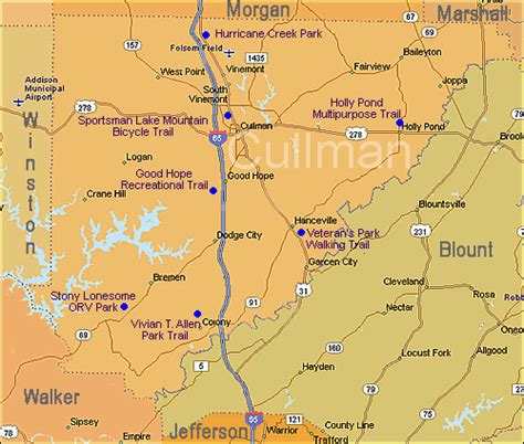 Map Of Cullman County Alabama Cities And Towns Map