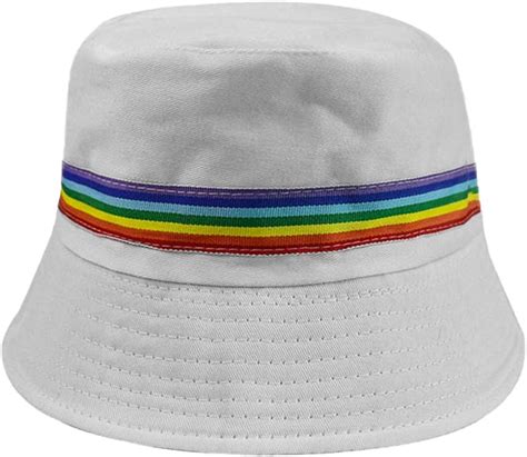 Tendycoco Bucket Hat Rainbow Embroidered Fashion Fisherman Hat Unisex