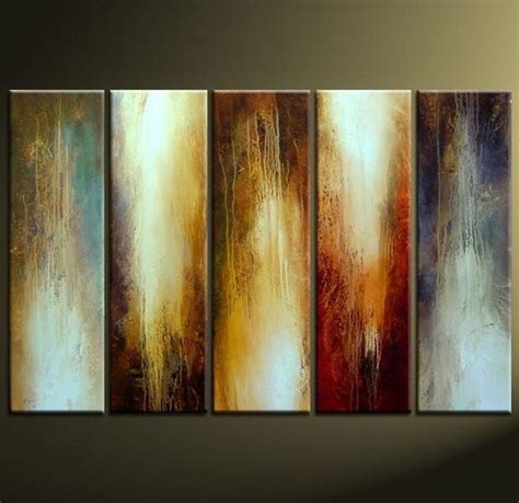 100 Handpainted Abstract Home Decoration 5 Panel Oil Painting Modern