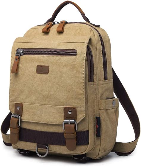Canvas Sling Bag Small Crossbody Backpack Shoulder Casual