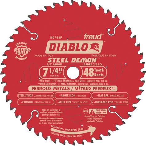 Diablo Steel Demon 7 Inch X 48 Tooth Carbide Tipped Circular Saw Blade