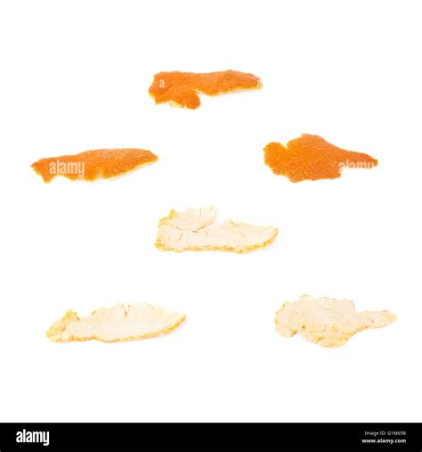 Parts Of Tangerine Peel Isolated On White Background Stock Photo Alamy