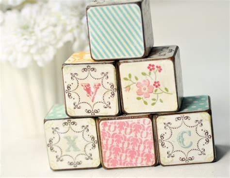 A To Z Vintage Inspired Wooden Decorative Blocks