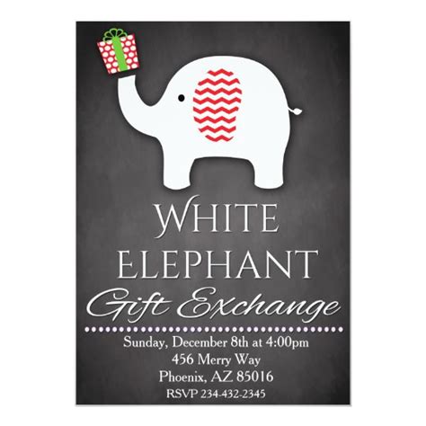 White Elephant T Exchange Invitation