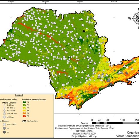 Map Of Landslide Hazard In Msw Disposal Sites In The State Of São Download Scientific Diagram