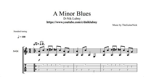 A Minor Blues ноти і таби для гітари — D Nik Site