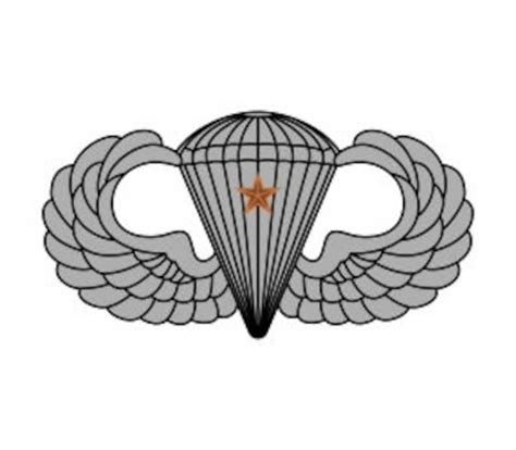 Us Army Basic Parachutist Badge With 1 Combat Jump Star Vector Etsy
