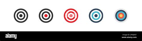 Targets Collection Icons Archery Target Marketing Concept Icon Flat