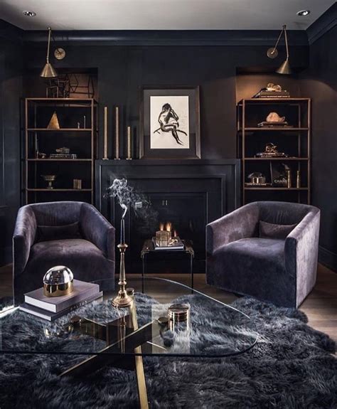 37 Dark And Moody Living Room Decorating Ideas Art Deco