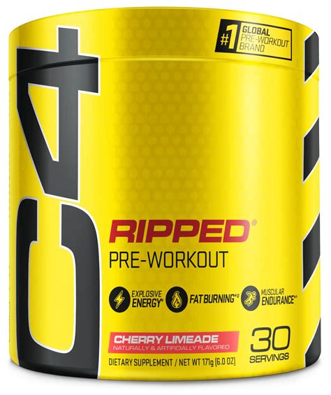 Buy Cellucor C4 Ripped Pre Workout Powder Cherry Limeade Creatine Free Sugar Free Preworkout