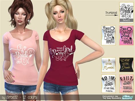 Bachelorette Party T Shirt By Birba32 At Tsr Sims 4 Updates