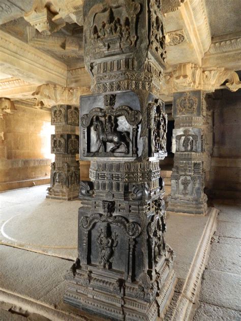 Intricately Carved Pillar At Krishna Temple Hampi Incredible India