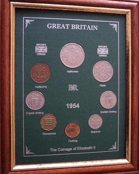 Historictsets Framed 1954 Gb Great Britain British Coin Birth Year