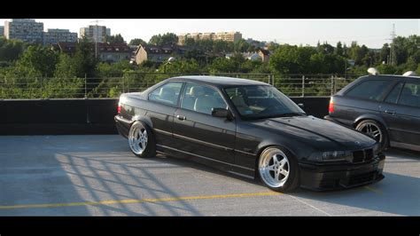 Black Bmw E36 Coupe On 17″ Bbs Kerscher Rx 95″21540 And 11″ 24535