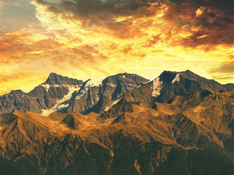 Download 1600x1200 Wallpaper Mountains Himalaya Sunset India