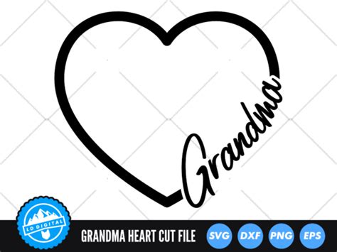 1 Nana Love Heart Svg Designs And Graphics