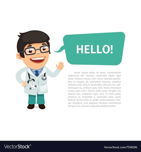Doctor Saying Hello Poster Royalty Free Vector Image