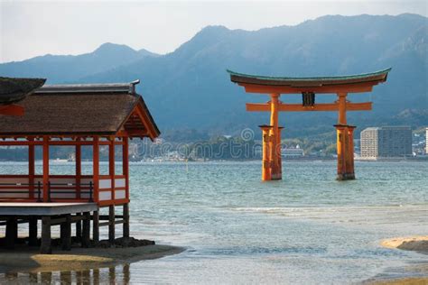 Itsukushima Shrine Floating Torii Gate Miyajima Island Japan Stock