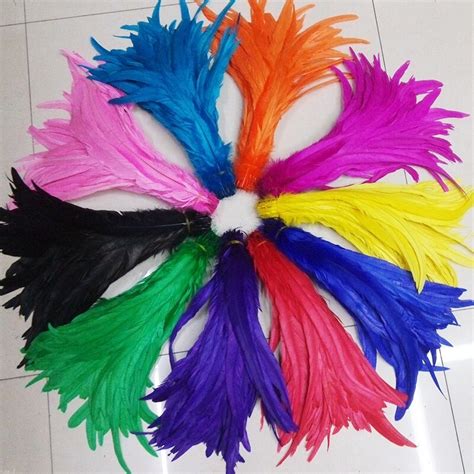 50 Pcs Bulk Natural Rooster Feathers Colorful Cheap Feathers For