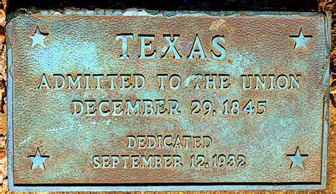 Texas Admitted To The Union Plaque Photograph By Arthur Swartwout