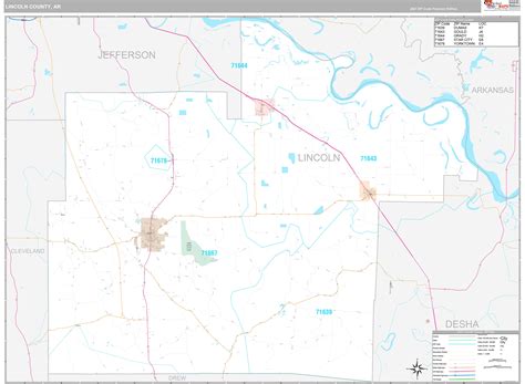 Lincoln County Ar Wall Map Premium Style By Marketmaps