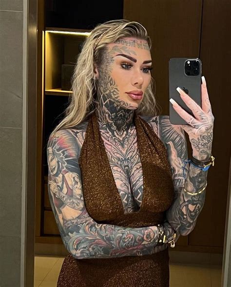 Britain S Most Tattooed Woman Flaunts Extreme Ink In Plunging Crop