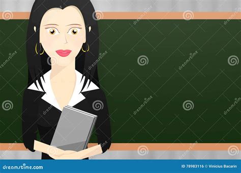 Female Teacher Character Holding Some Books In Front Of The Teacher