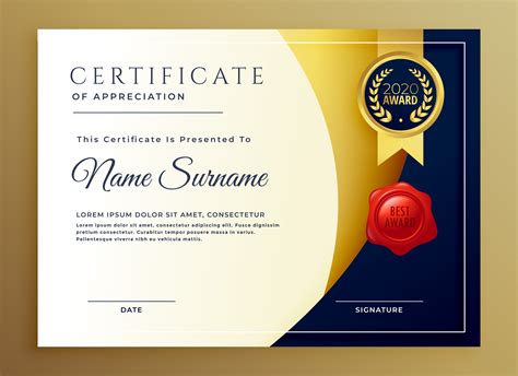 Download Elegant Certificate Of Appreciation Coreldraw Design Images