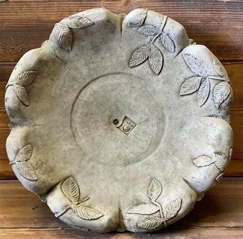 Stone Garden Vine Bird Bath Top Only Feeder Bowl Etsy