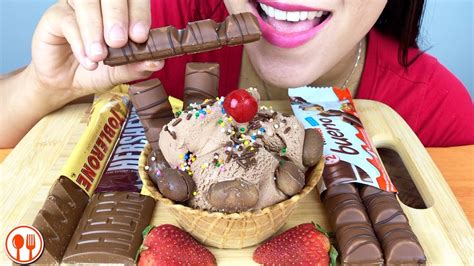 ASMR CHOCOLATE + ICE CREAM PARTY 4 초콜릿 아이스크림 리얼사운드 먹방 チョコレート | LaniEats