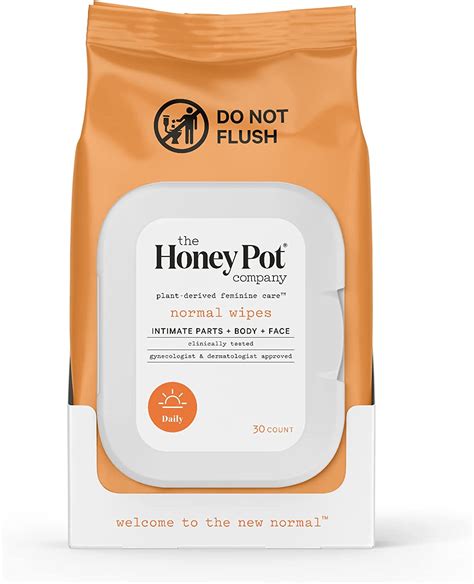 The Honey Pot Company Normal Wipes For Intimate Parts Body Face 30 Wipes