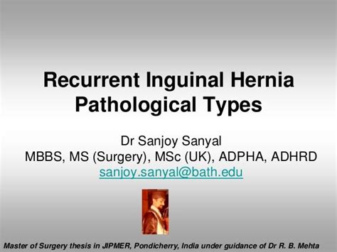 Recurrent Inguinal Hernia Pathological Types Sanjoy Sanyal