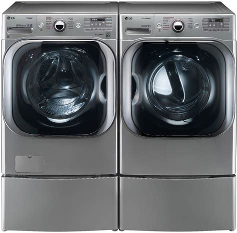 Lg Lgwadrew81012 Side By Side On Pedestals Washer And Dryer Set With