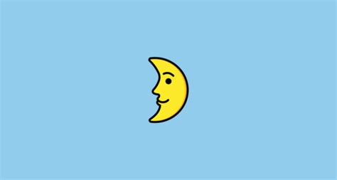 🌛 First Quarter Moon Face Emoji On Openmoji 123