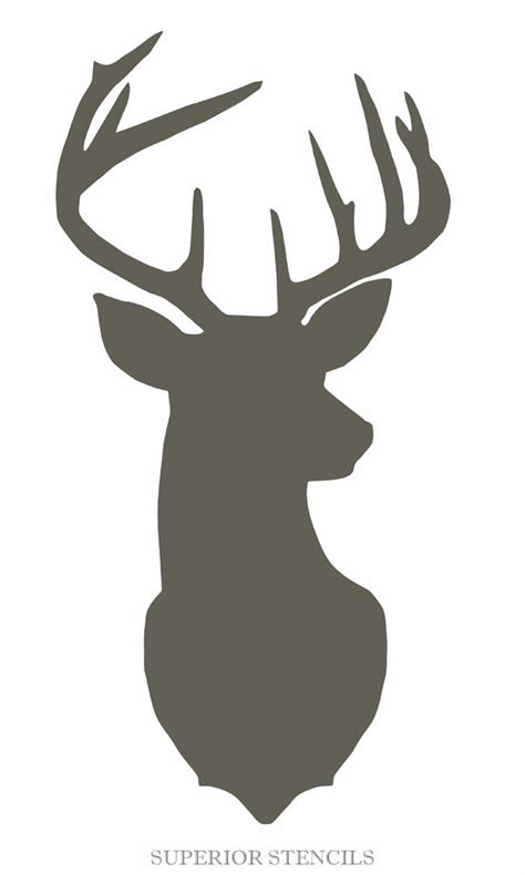 Buck Mount Stencil 03 Create Deer Pillows Or Buck Signs 9 Sizes