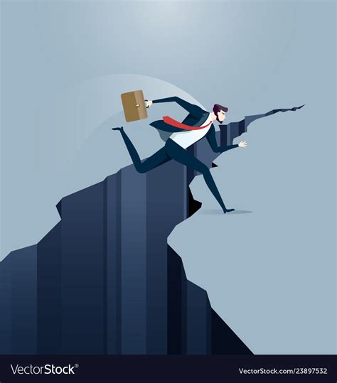 Businessman Jumps Over Gap Royalty Free Vector Image