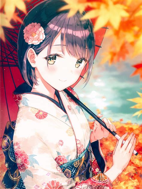 12 Anime Girl In Kimono Wallpaper