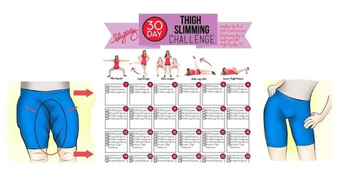 30 Day Thigh Slimming Challenge Thighs Challenges Workout