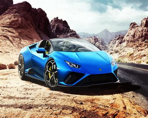 Blue Lamborghini Huracan Car 5d Diamond Painting