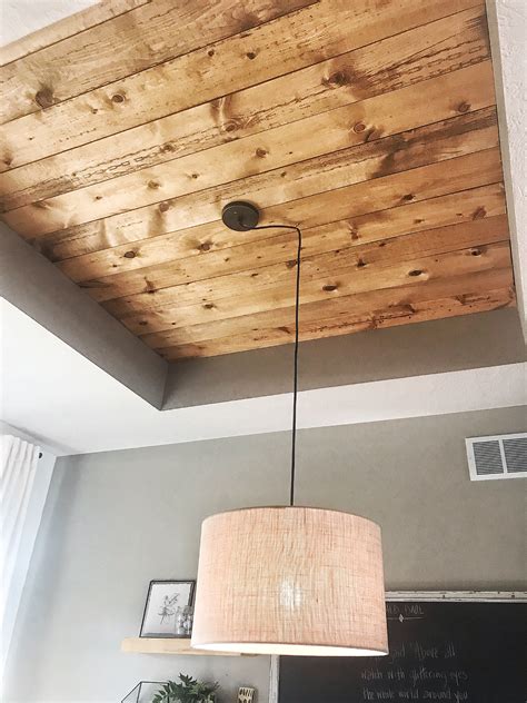 Stained Pine Beadboard Ceiling Shelly Lighting