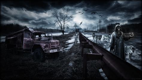 Stalker Pripyat Chernobyl Ukraine Rain Area Night Wolf Wolves